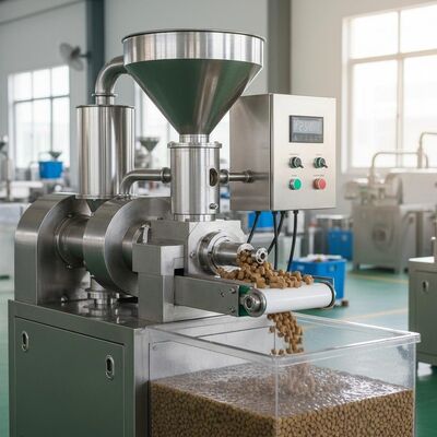 자동 스테인레스 스틸 생선 먹이 펠릿 기계 수량 100-2000 kg/h로 떠있는 먹이 및 침몰