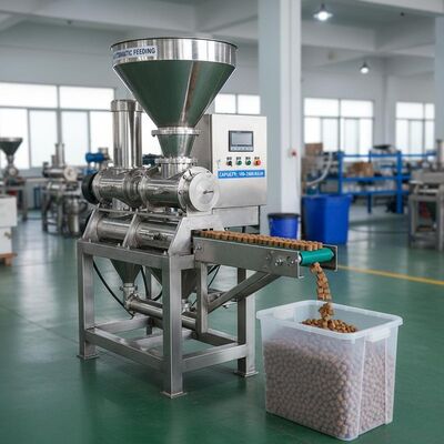 스테인레스 스틸 생선 먹이 펠렛 기계 100-2000 kg/h 용량 및 애완 동물 먹이를 위한 자동 먹이 extruder