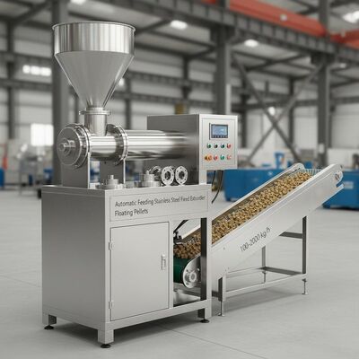 자동 공급 스터렌스 스틸 생선 먹이 extruder 100-2000 kg/h 용량으로 떠있는 펠릿