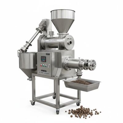 스테인리스 스틸 생선 먹이 펠렛 기계 100-2000 kg/h 용량 및 애완 동물 먹이 추출을 위한 자동 먹이