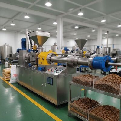 새로운 상태 자동 쌍 나사 싱킹 생선 사료 extruder 애완 동물 식품 펠렛 제조 기계 고양이 개 사료 extruder 기계 가격